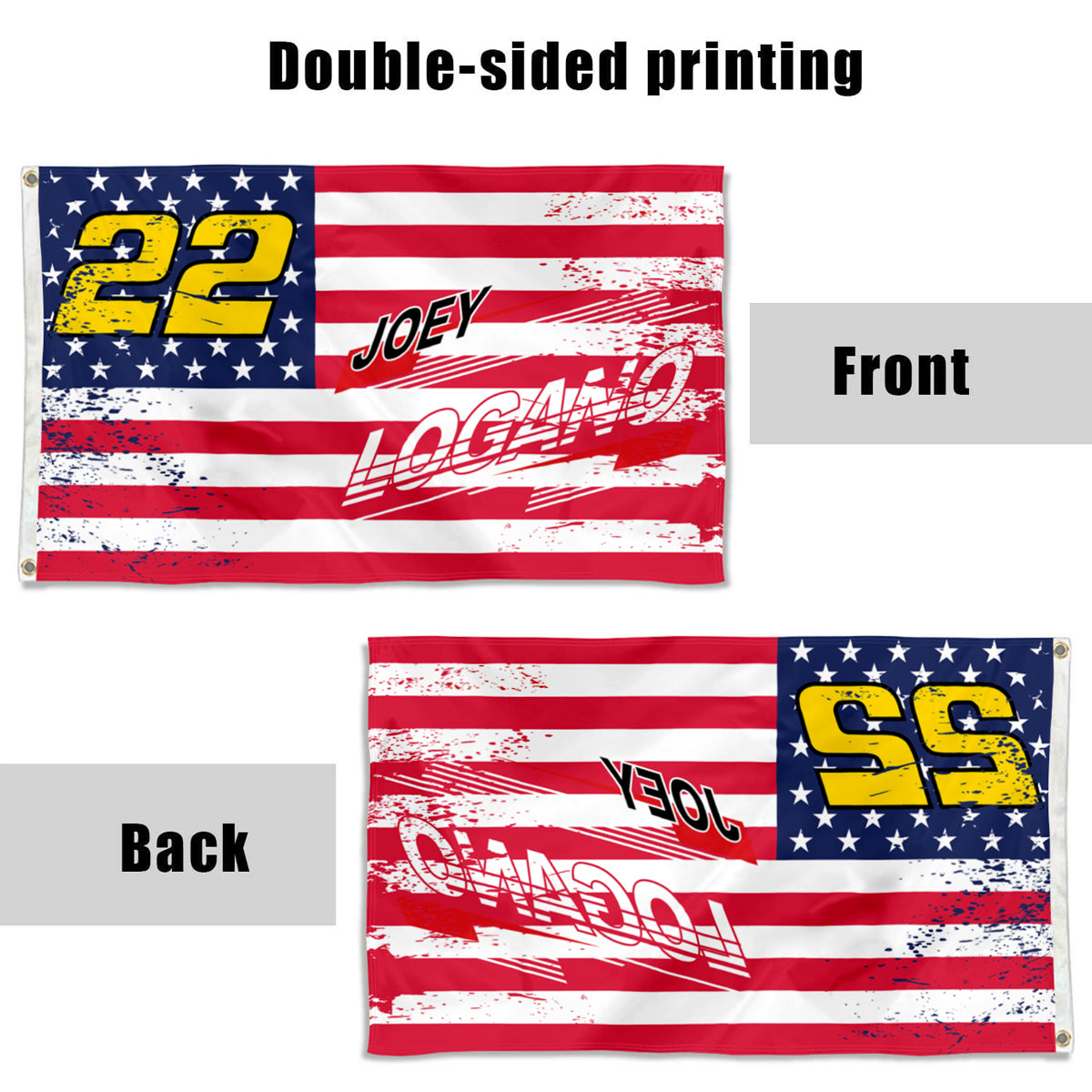 Fyon Joey Logano #22 Stars and Stripes Flag Banner