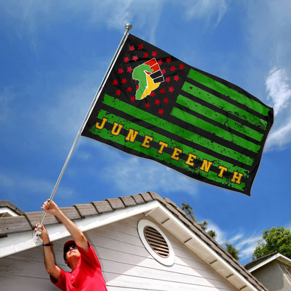 Fyon Juneteenth African Fist American Flag Indoor and outdoor banner 2240804