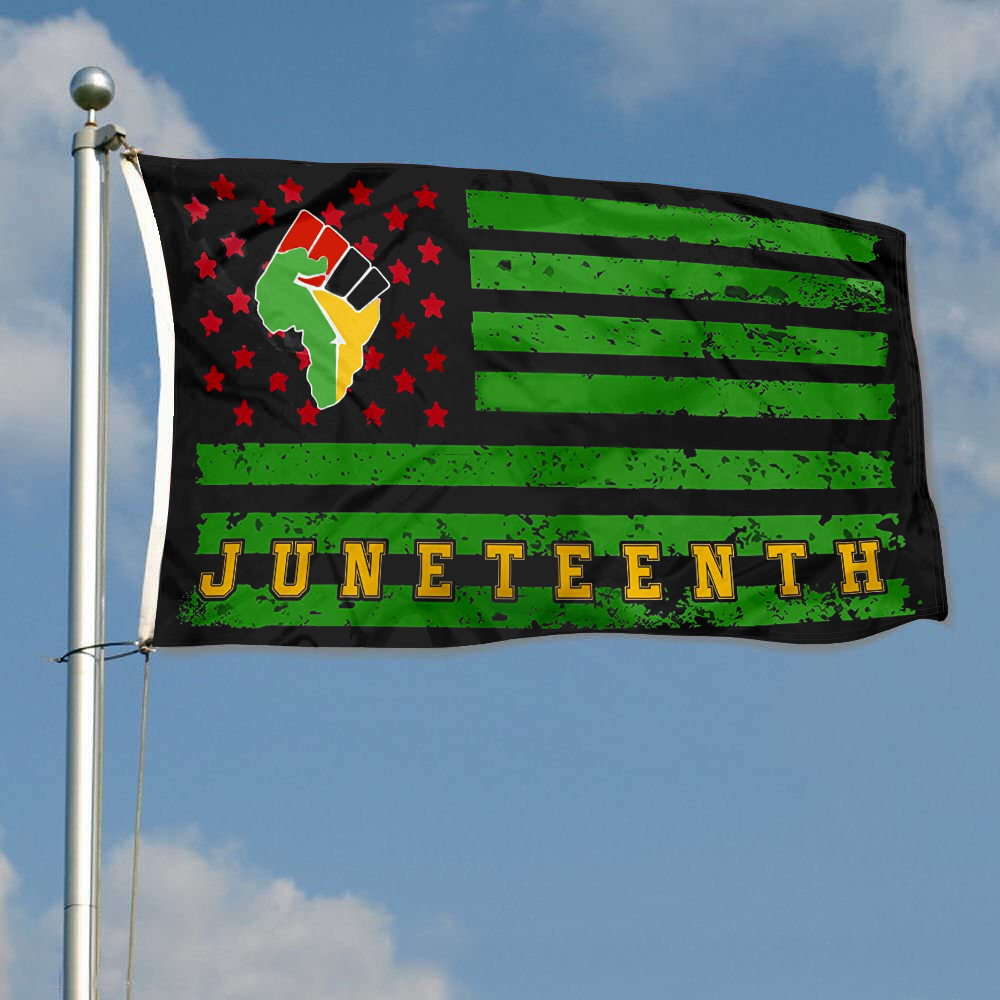 Fyon Juneteenth African Fist American Flag Indoor and outdoor banner 2240804