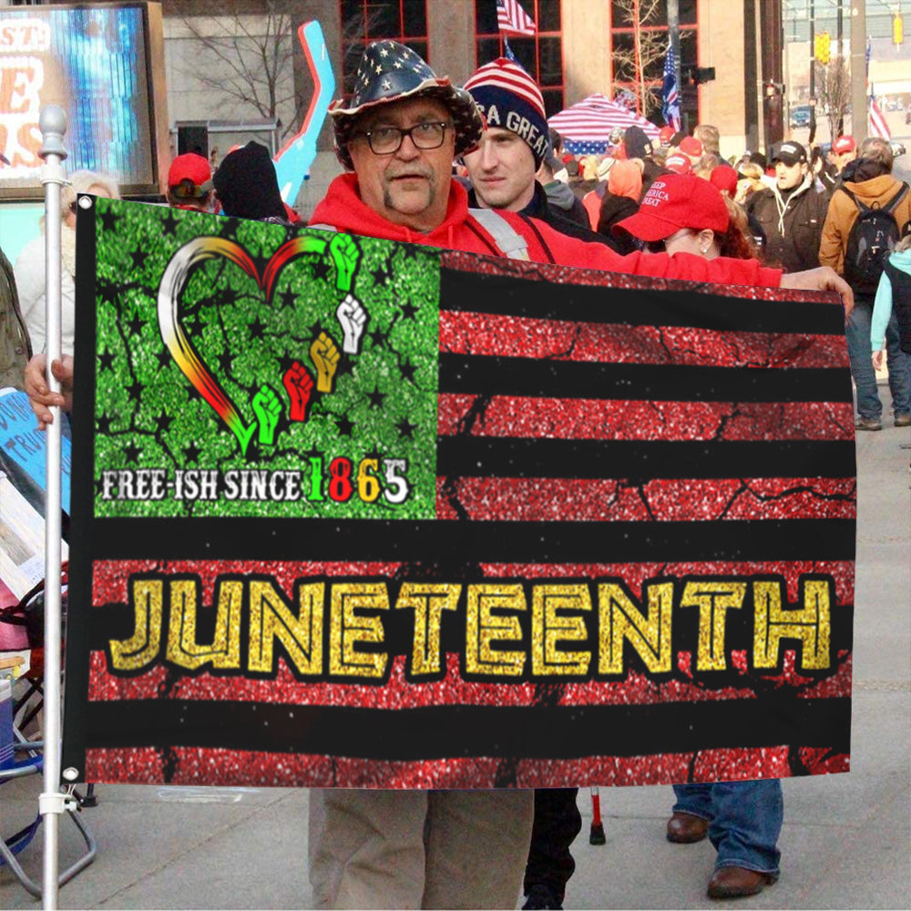 Fyon Juneteenth African Map, American U.S Flag 41716 Indoor and outdoor banner