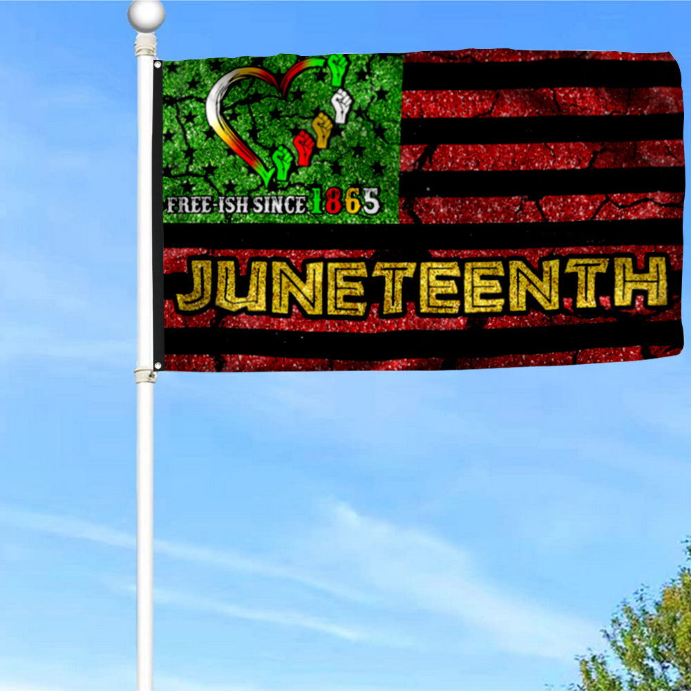 Fyon Juneteenth African Map, American U.S Flag 41716 Indoor and outdoor banner