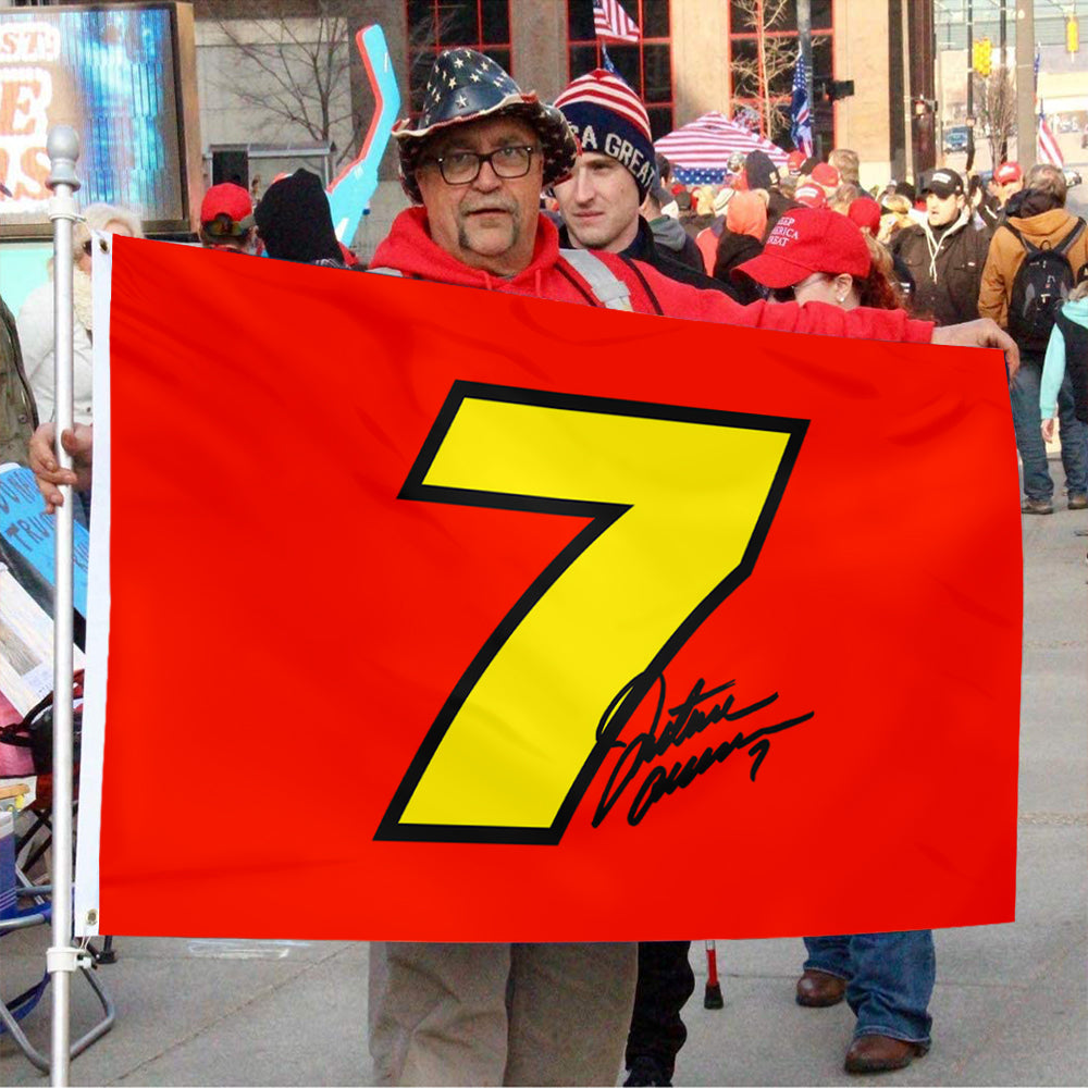 Fyon Justin Allgaier #7 Racing Car Flag Indoor and Outdoor Banner
