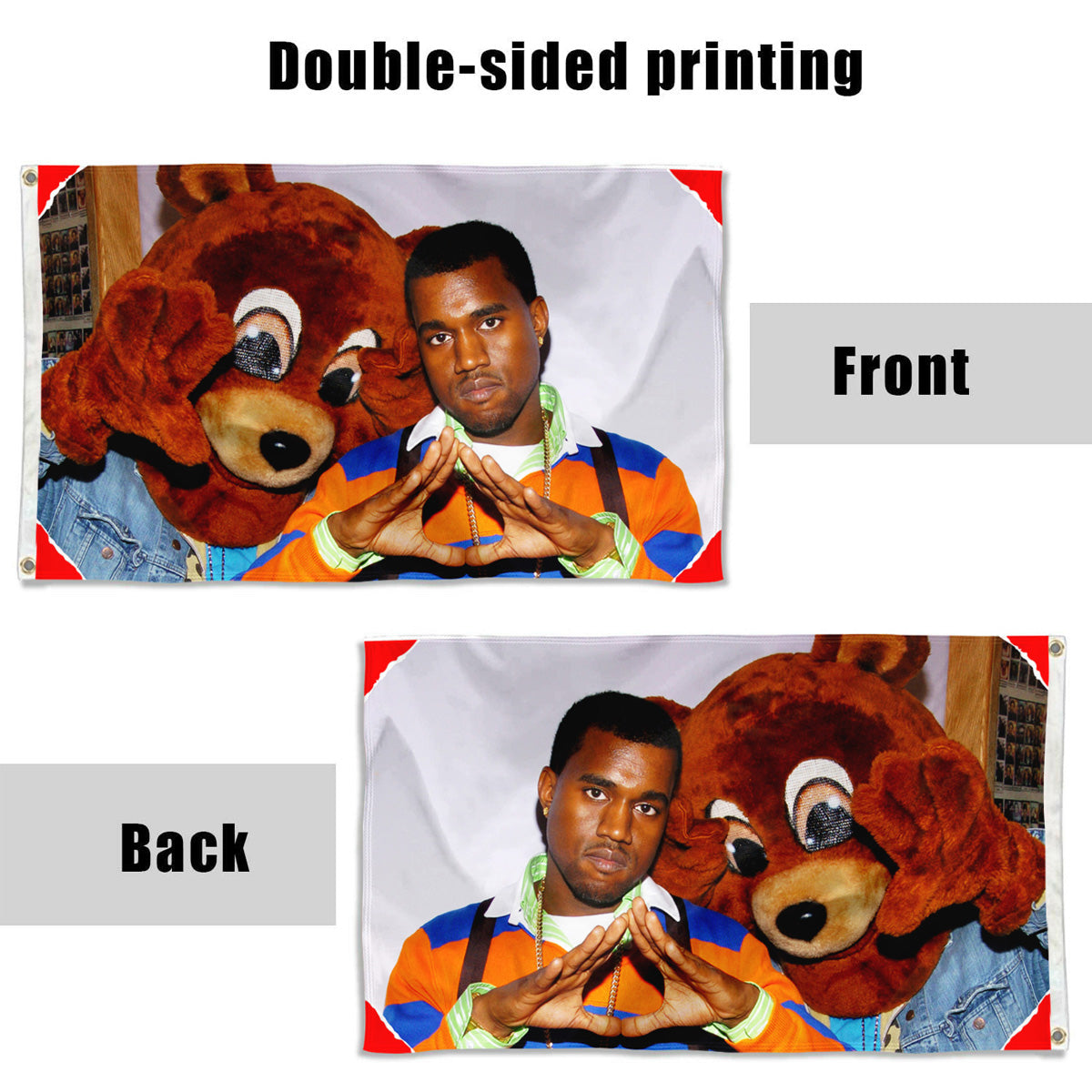 Fyon Kanye Bear Flag Indoor and outdoor banner