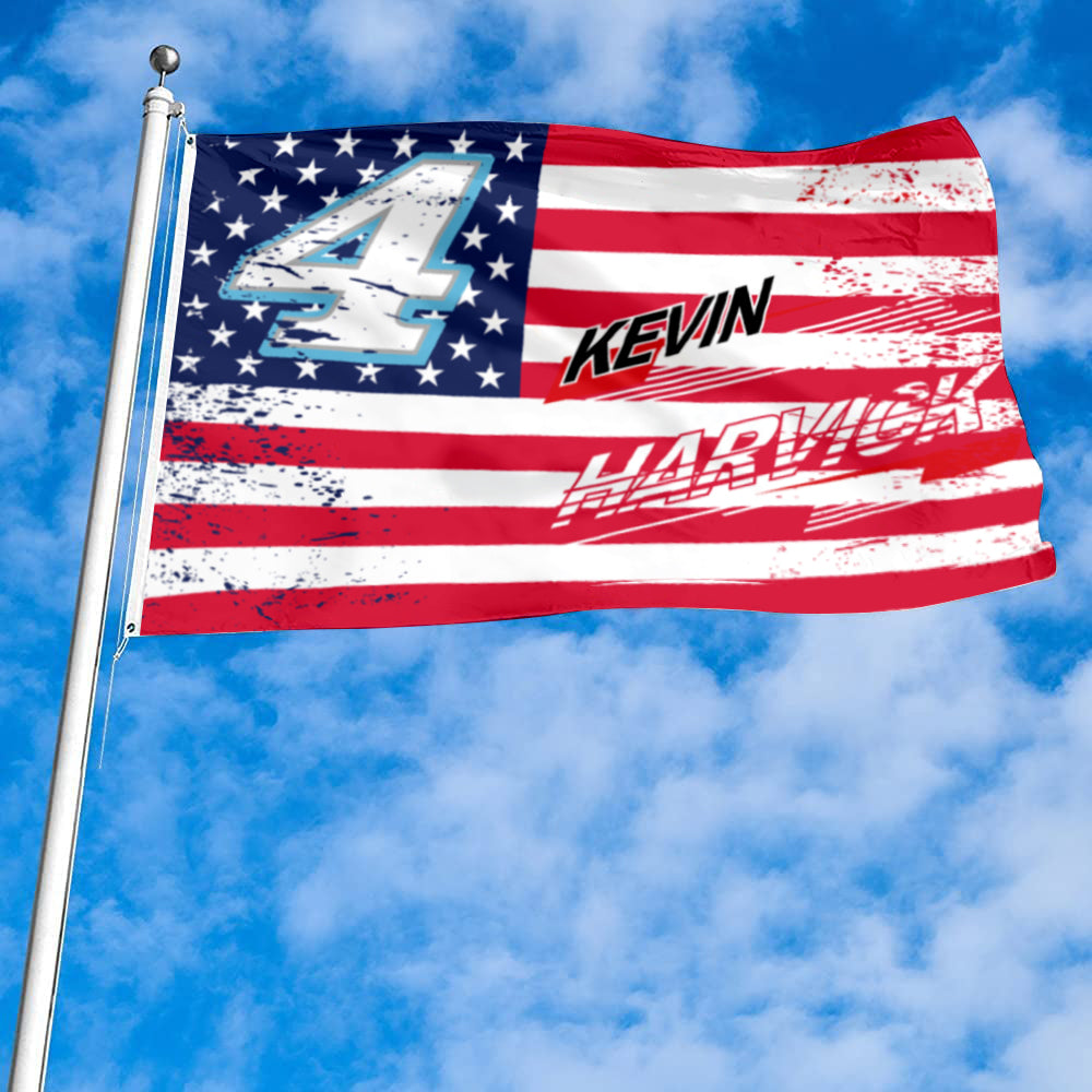 Fyon Kevin Harvick #4 Stars and Stripes Flag Banner