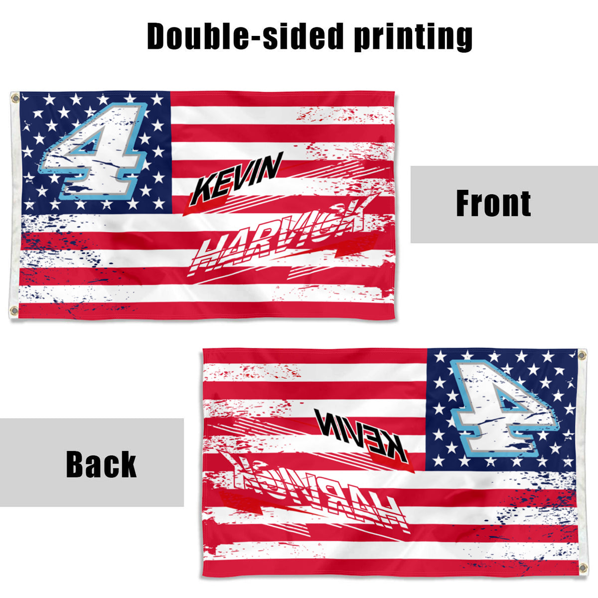 Fyon Kevin Harvick #4 Stars and Stripes Flag Banner