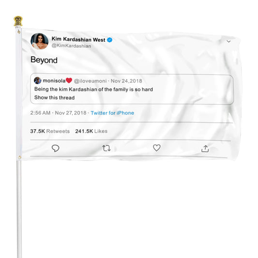 Fyon Kim kardashian west Funny twitter flag Beyond Moisalo twitter Funny Indoor and outdoor banner