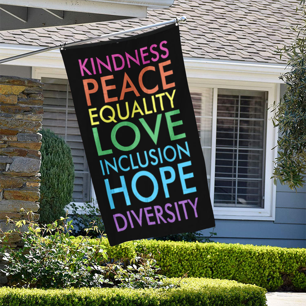 Fyon Kindness Peace Love Hope Flag Indoor and Outdoor Banner