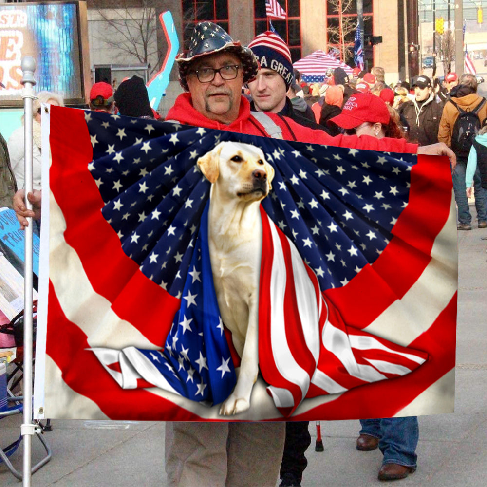 Fyon Labrador Retriever Patriotic Dog Bunting American Flag 41422 Indoor and outdoor banner