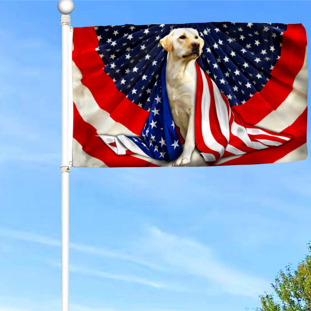 Fyon Labrador Retriever Patriotic Dog Bunting American Flag 41422 Indoor and outdoor banner