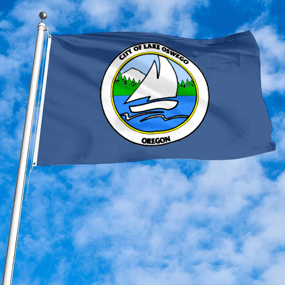 Fyon Lake Oswego, Oregon flag Banner