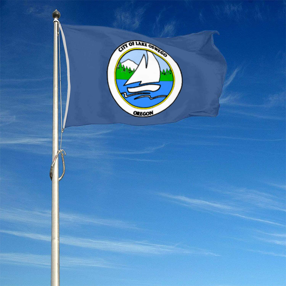 Fyon Lake Oswego, Oregon flag Banner