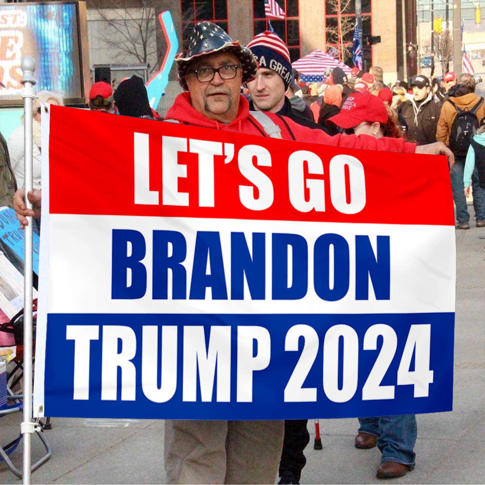 Fyon Let's Go Brandon Trump 2024 Flag Indoor and Outdoor Banner