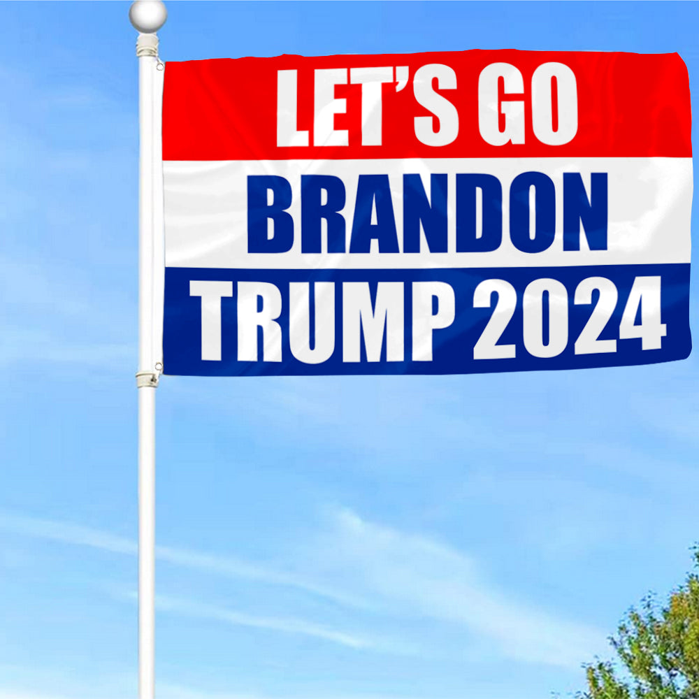 Fyon Let's Go Brandon Trump 2024 Flag Indoor and Outdoor Banner