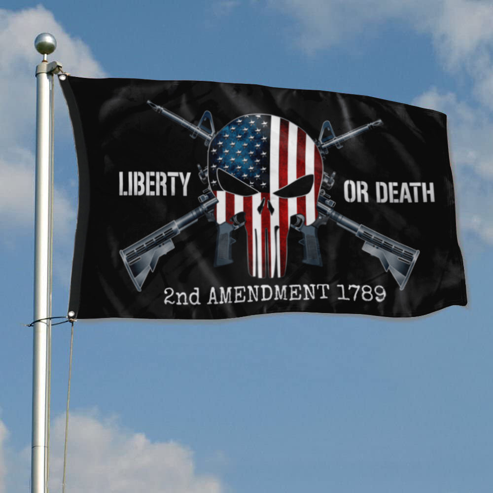 Fyon Liberty or Death 2nd Amendment 1789 Flag Indoor and outdoor banner