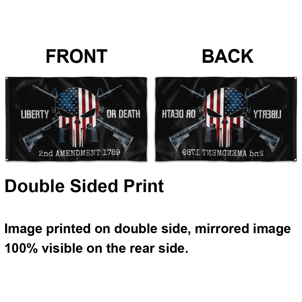 Fyon Liberty or Death 2nd Amendment 1789 Flag Indoor and outdoor banner