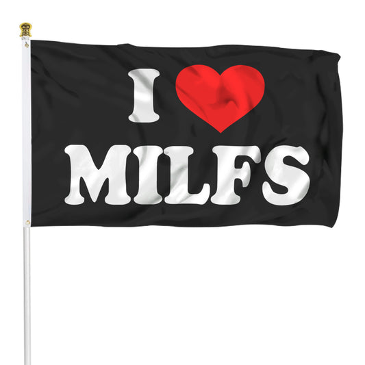 Fyon MILF Flag I Heart MILF B Dad Beer Indoor and outdoor banner