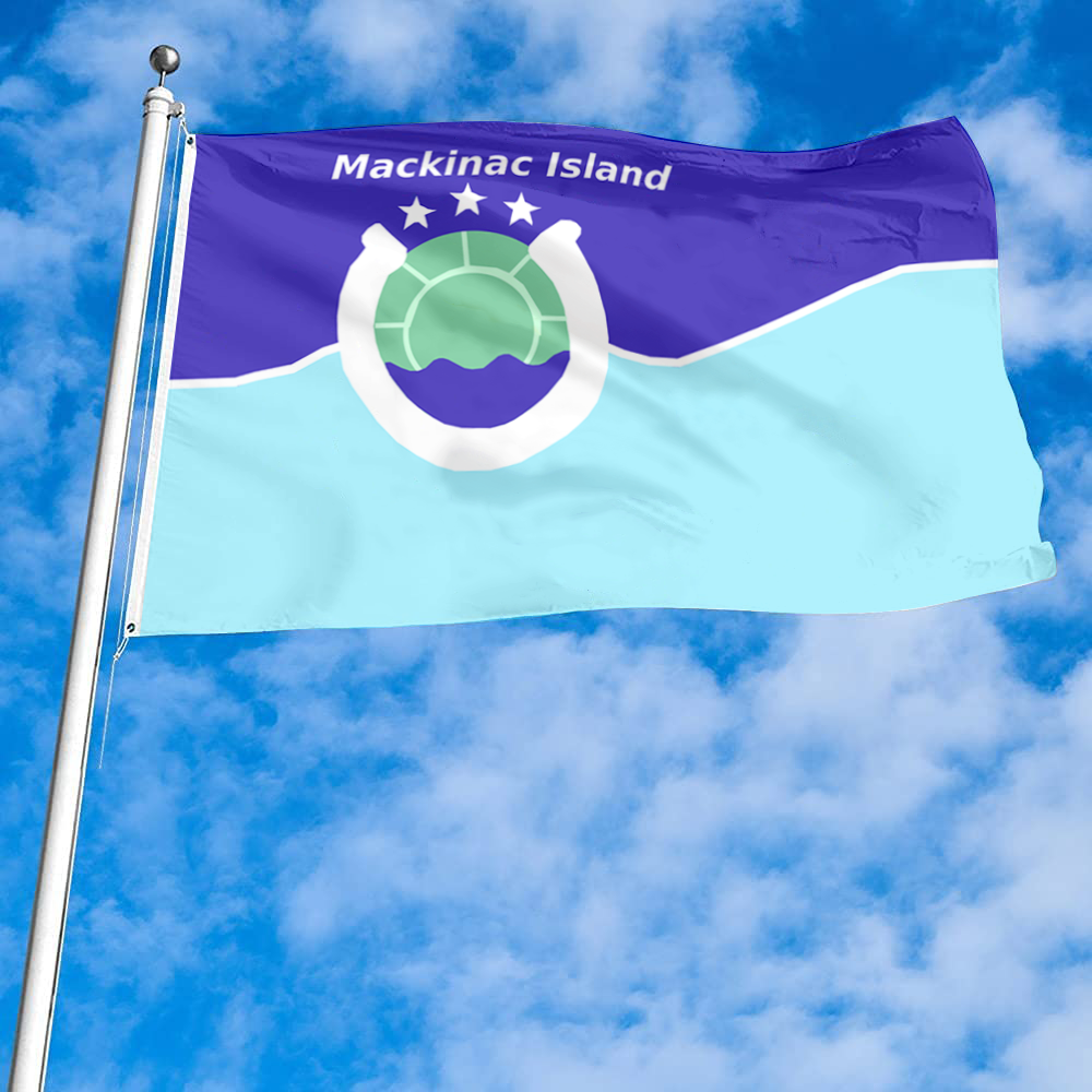 Fyon Mackinac Island, Michigan flag Banner