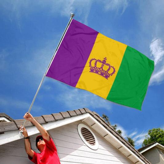 Fyon Mardi Gras Crown Flag Indoor and outdoor banner