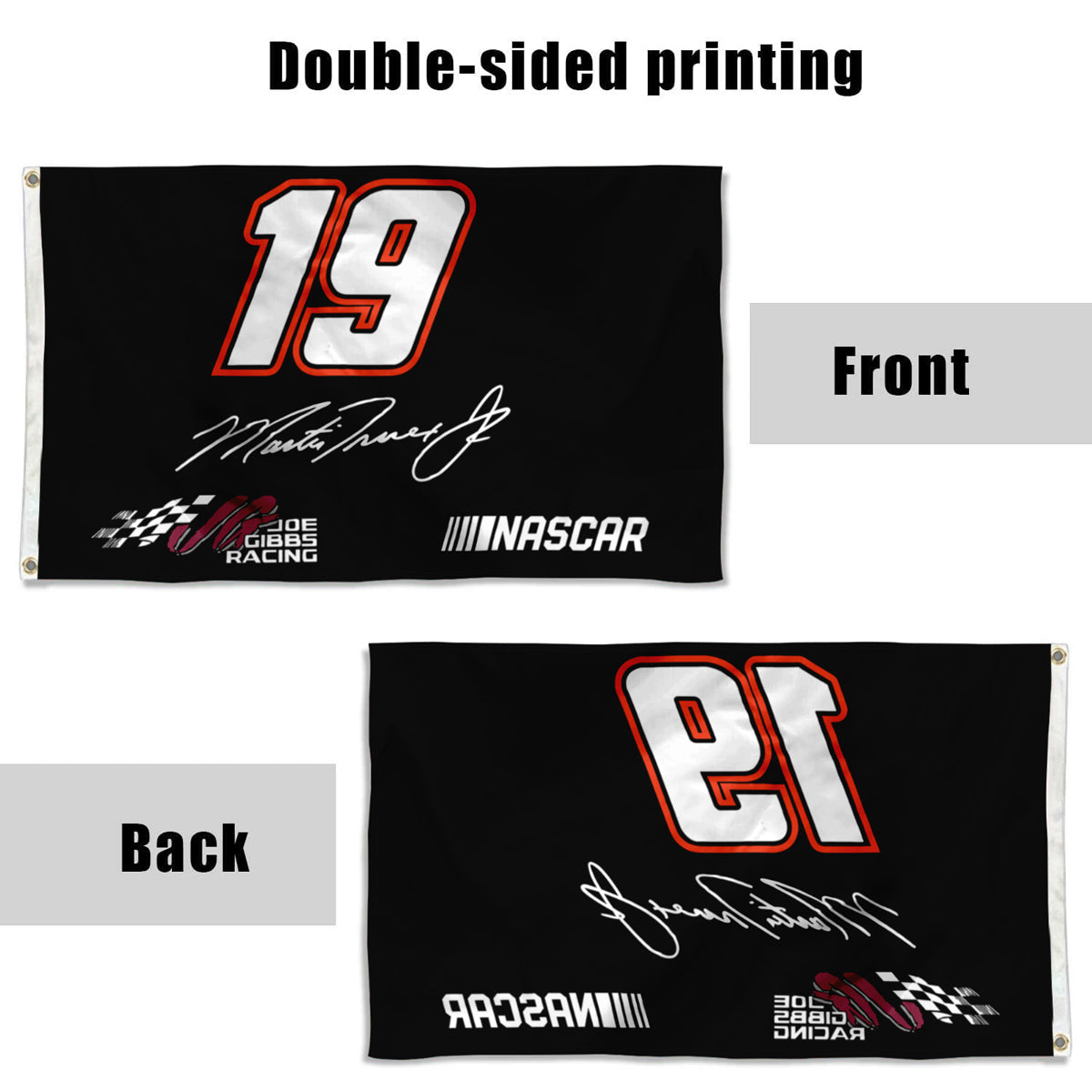 Fyon Martin Truex Jr #19 NASCAR Flag Banner