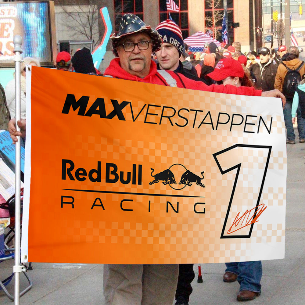 Fyon Max Verstappen #1 Red Bull Racing Flag Indoor and Outdoor Banner