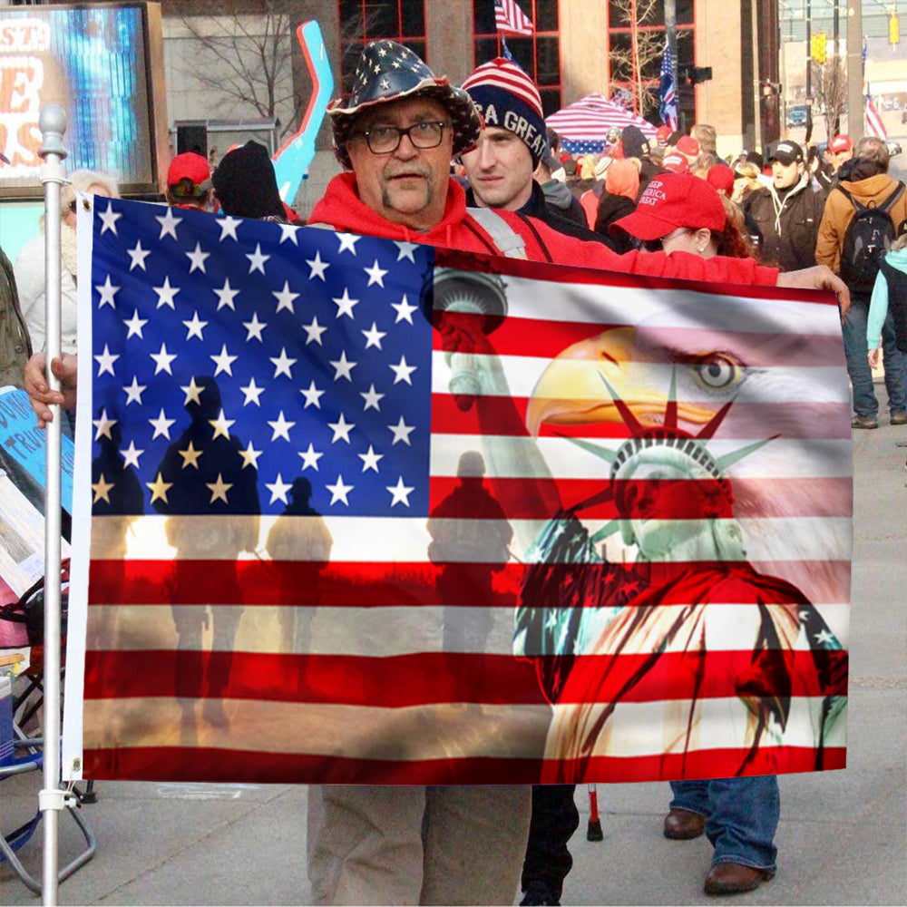 Fyon Memorial Day. American Eagle Freedom Independence Day Flag 41709 Indoor and outdoor banner