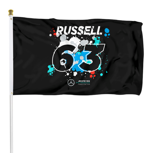 Fyon Mercedes AMG Petronas F1, 2022, George Russell #63 Flag Banner