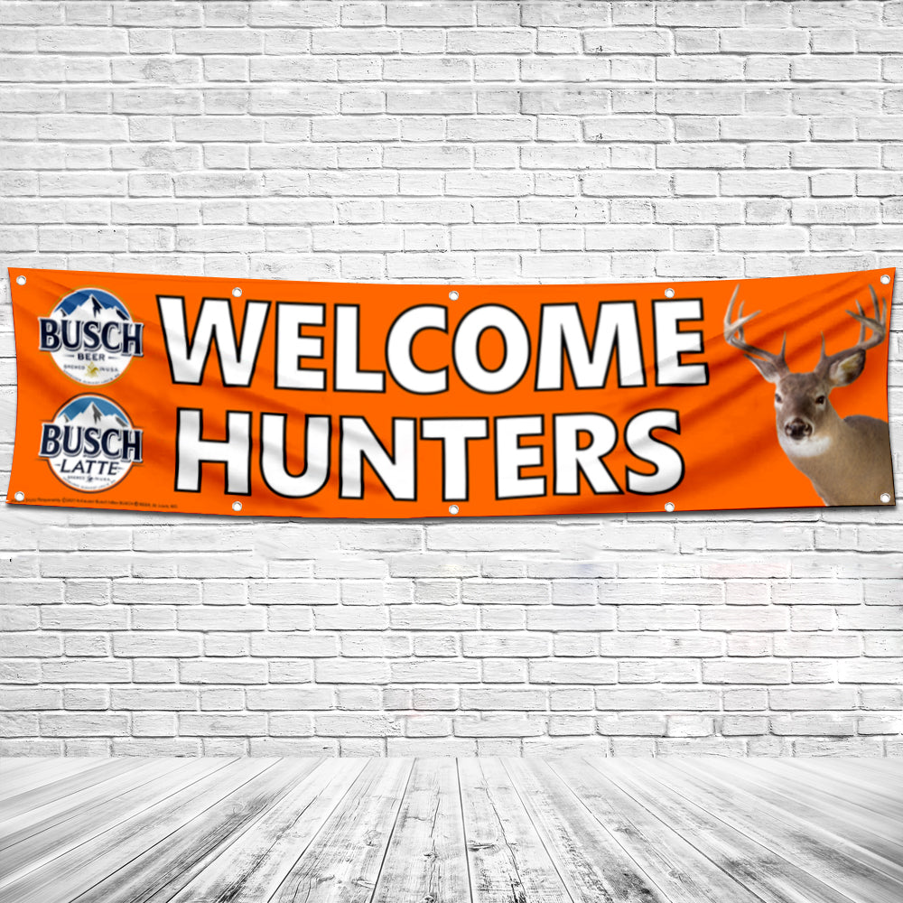 Fyon Miller Lite Welcome Hunters Flag Banner 2x8 Feet
