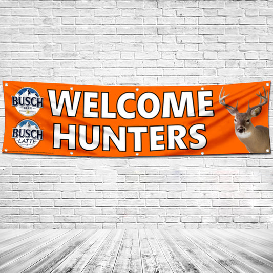 Fyon Miller Lite Welcome Hunters Flag Banner 2x8 Feet