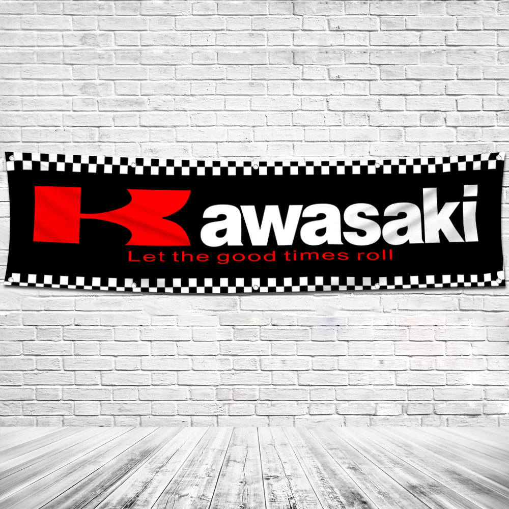 Fyon Motorcycles Garage Shop Banner Works for Kawasaki Flag 2x8 Feet
