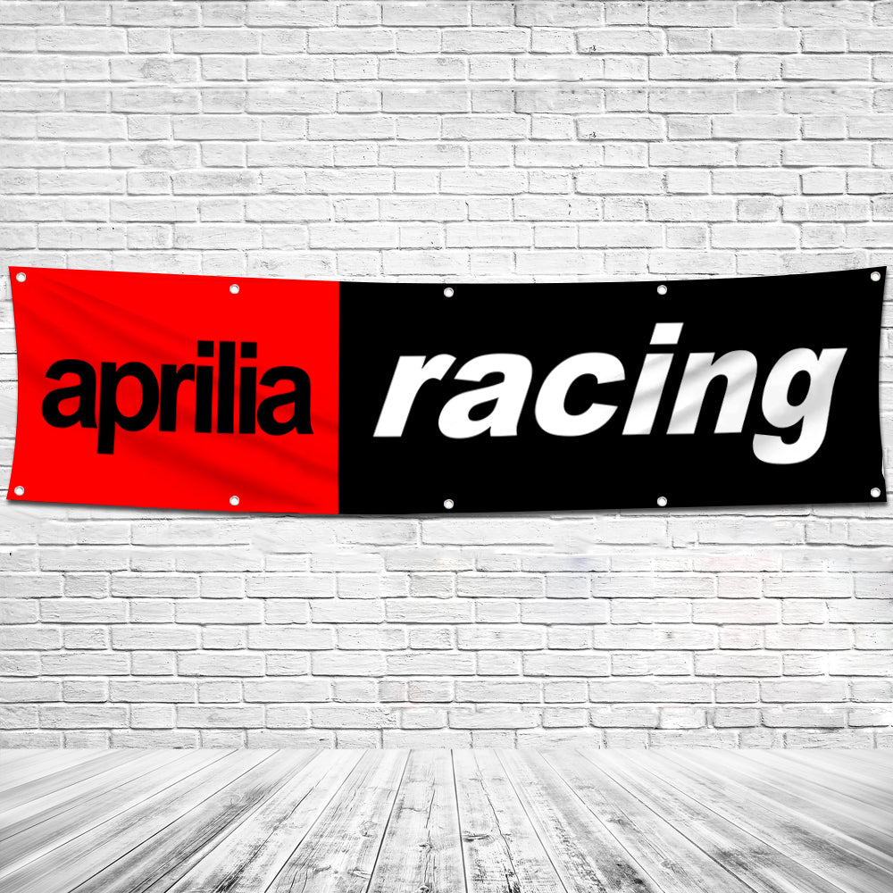 Fyon Motorcycles Garage Shop Decor Banner Works for Aprilia Racing Flag 2x8 Feet