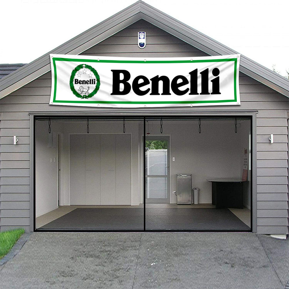 Fyon Motorcycles Garage Shop Decor Banner Works for Benelli Flag White 2x8 Feet