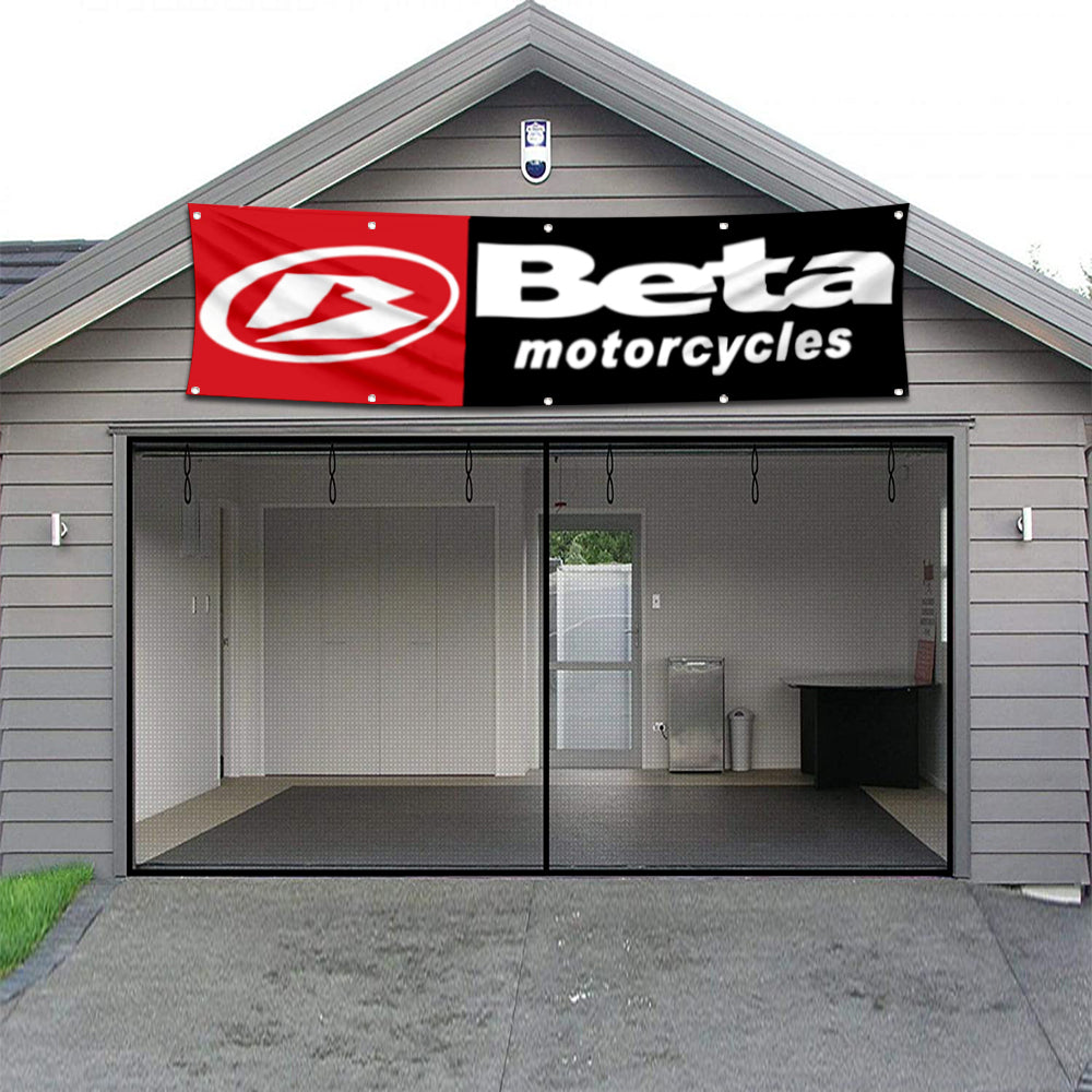 Fyon Motorcycles Garage Shop Decor Banner Works for Beta Flag 2x8 Feet