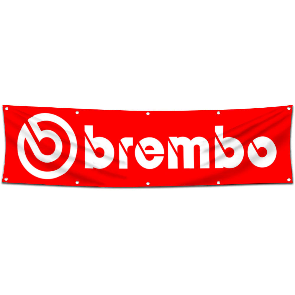 Fyon Motorcycles Garage Shop Decor Banner Works for Brembo Brakes Flag 2x8 Feet
