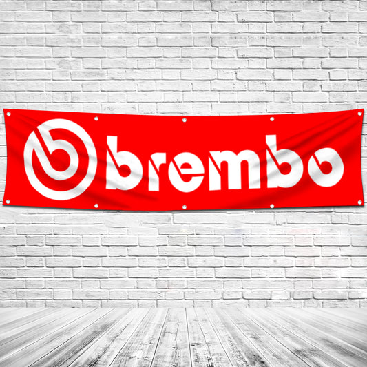 Fyon Motorcycles Garage Shop Decor Banner Works for Brembo Brakes Flag 2x8 Feet