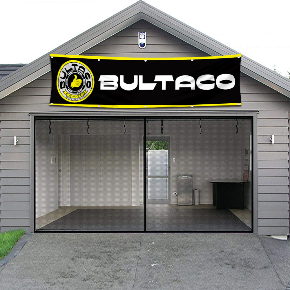 Fyon Motorcycles Garage Shop Decor Banner Works for Bultaco Flag 2x8 Feet