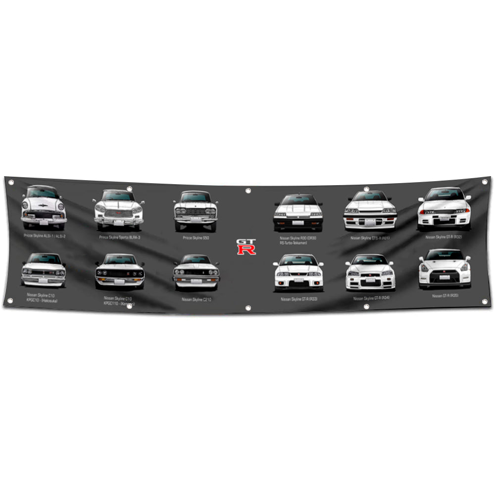 Fyon Motorcycles Garage Shop Decor Banner Works for GTR Skyline Evolution Flag 2x8 Feet