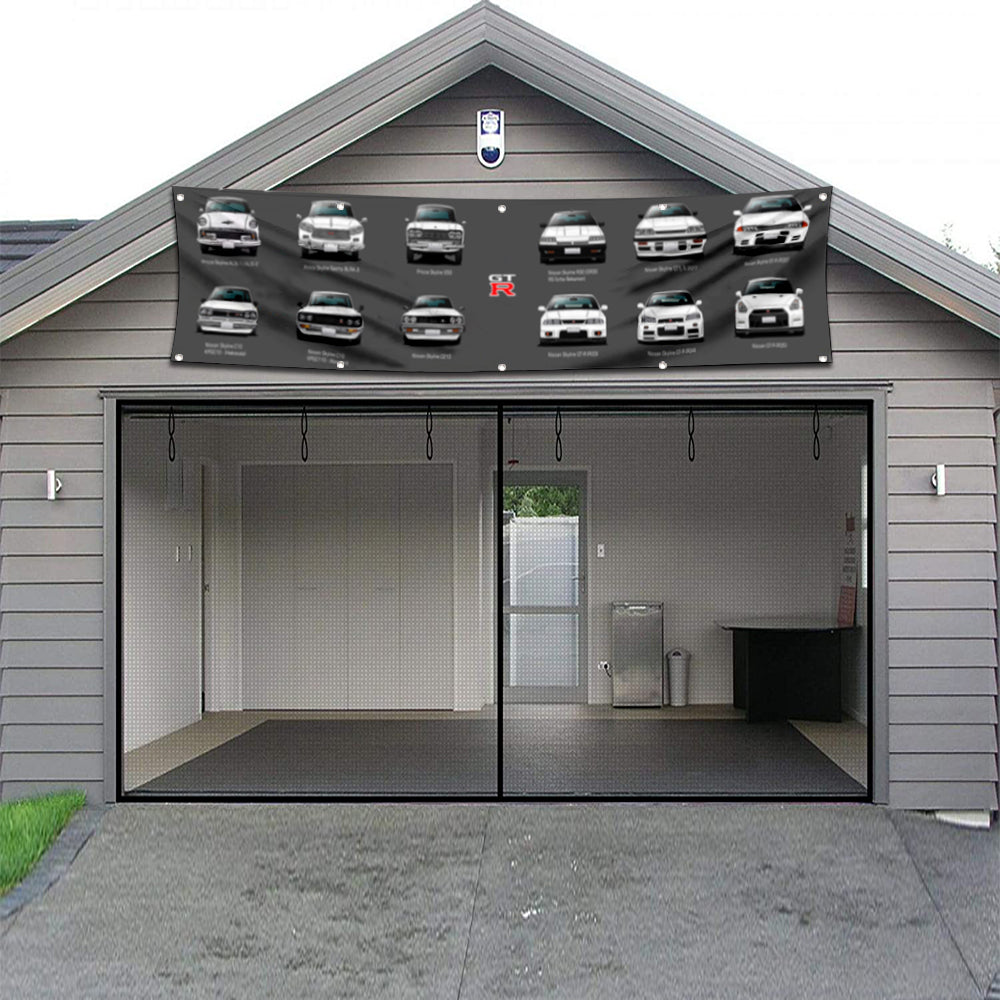 Fyon Motorcycles Garage Shop Decor Banner Works for GTR Skyline Evolution Flag 2x8 Feet