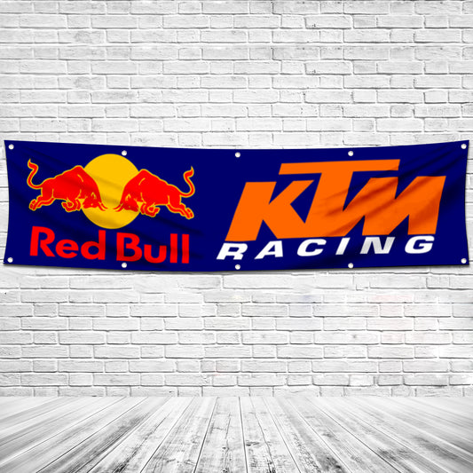 Fyon Motorcycles Garage Shop Decor Banner Works for KTM Racing Flag 2x8 Feet