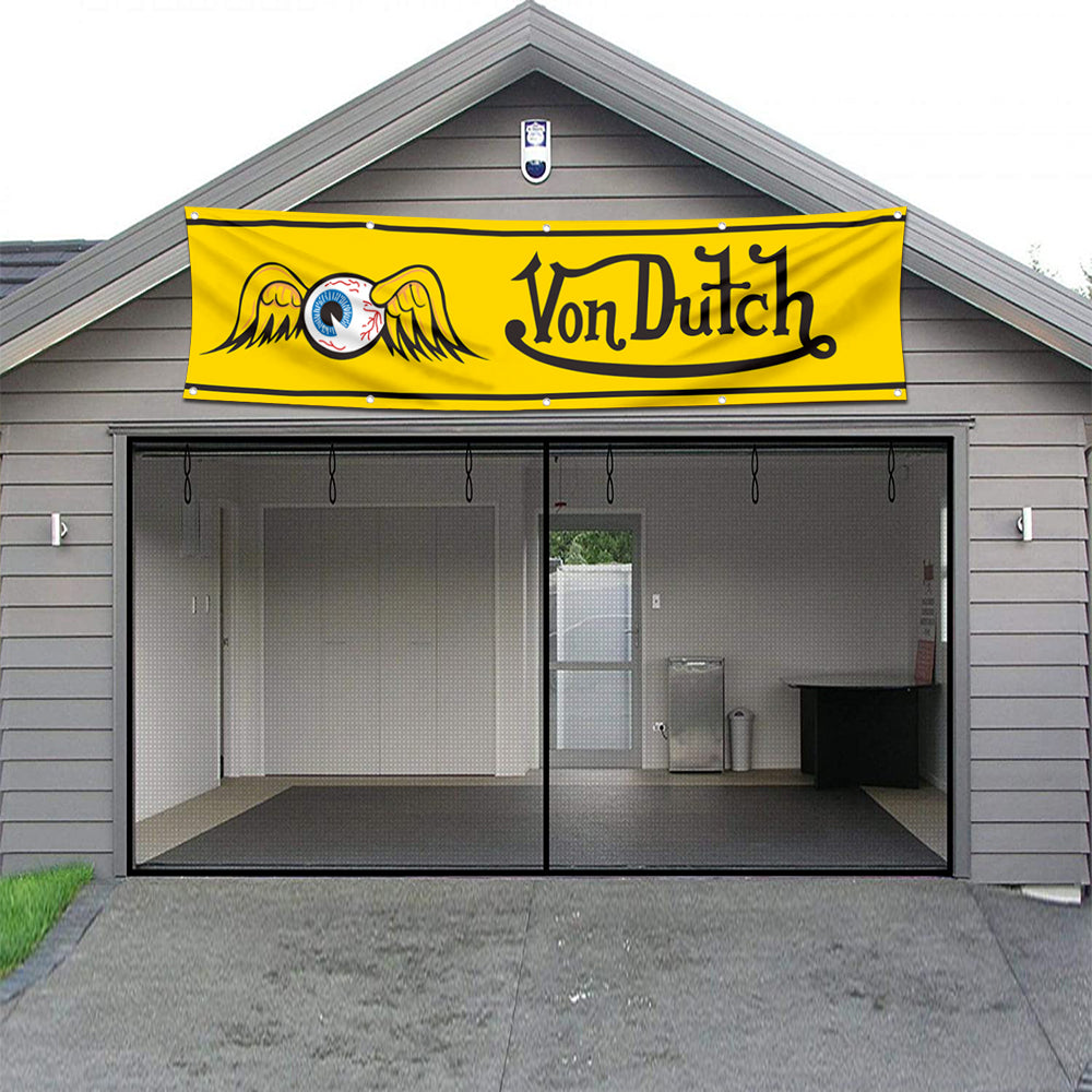 Fyon Motorcycles Garage Shop Decor Banner Works for Von Dutch Flag 2x8 Feet