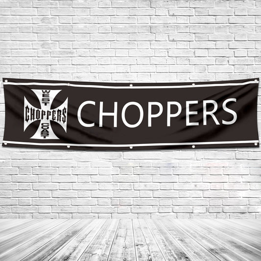 Fyon Motorcycles Garage Shop Decor Banner Works for West Coasts Chopper Flag 2x8 Feet