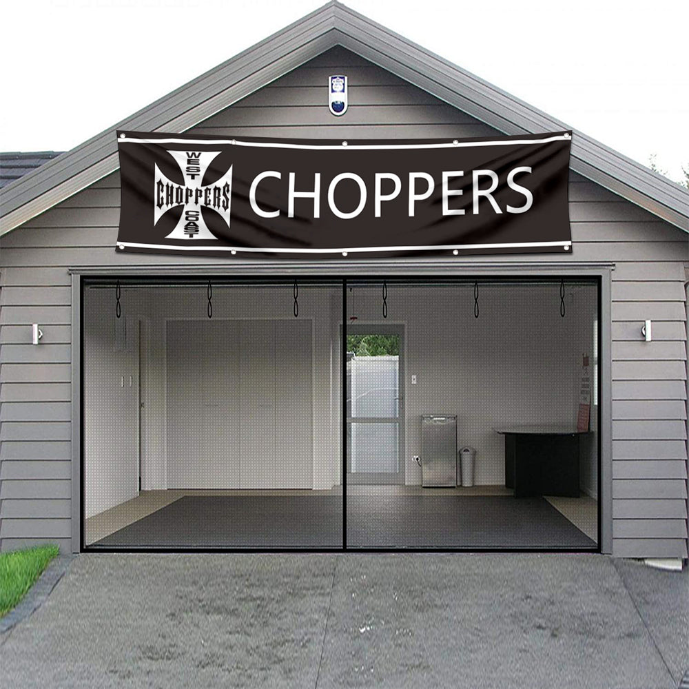 Fyon Motorcycles Garage Shop Decor Banner Works for West Coasts Chopper Flag 2x8 Feet