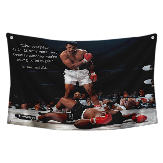 Fyon Muhammad Ali Live Every Day Motivational Quote Boxing Flag Indoor and Outdoor Banner