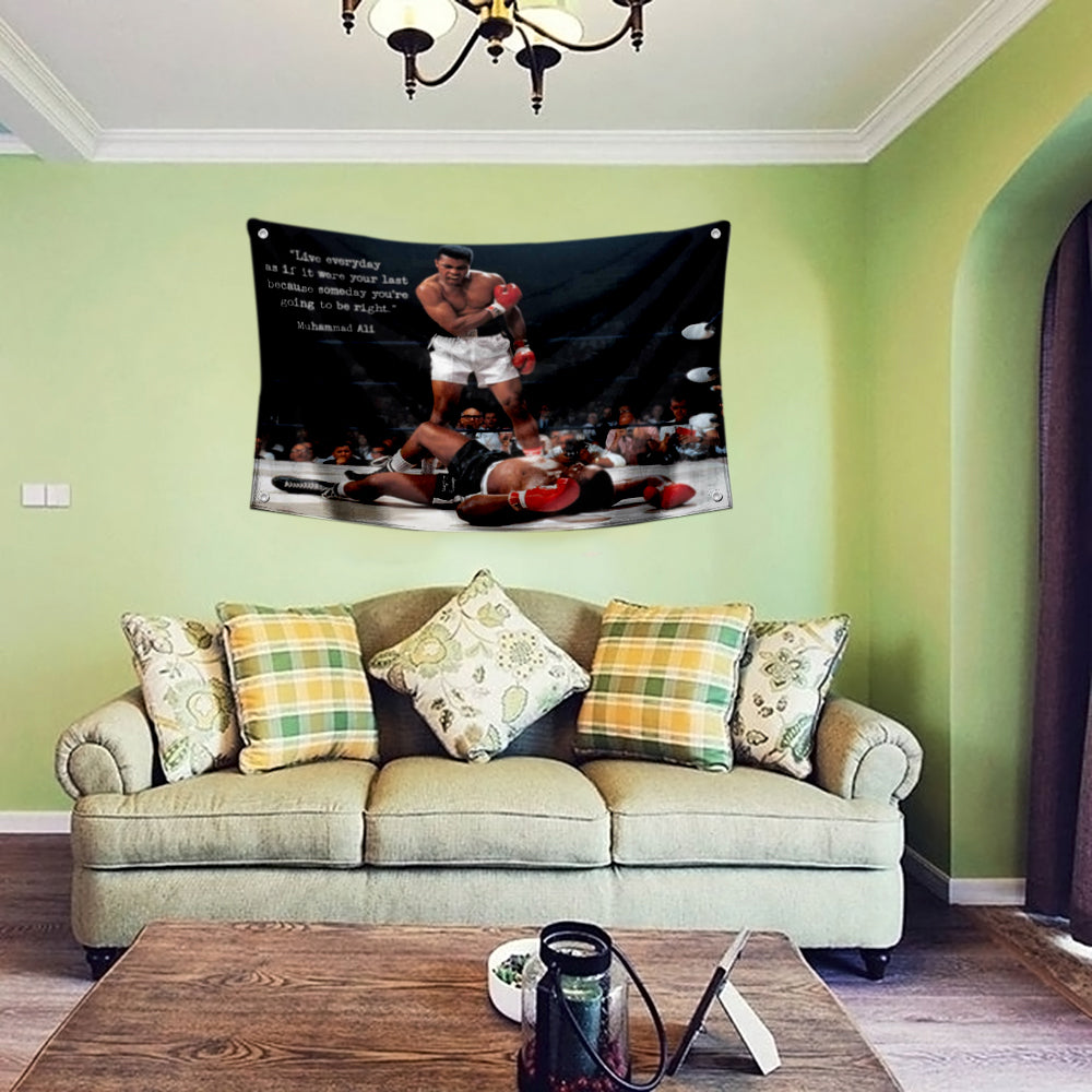 Fyon Muhammad Ali Live Every Day Motivational Quote Boxing Flag Indoor and Outdoor Banner