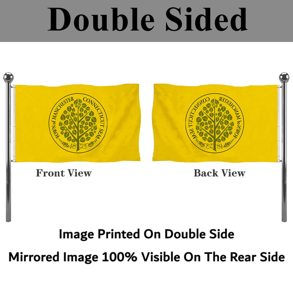 Fyon Municipal of Manchester,Connecticut flag Banner