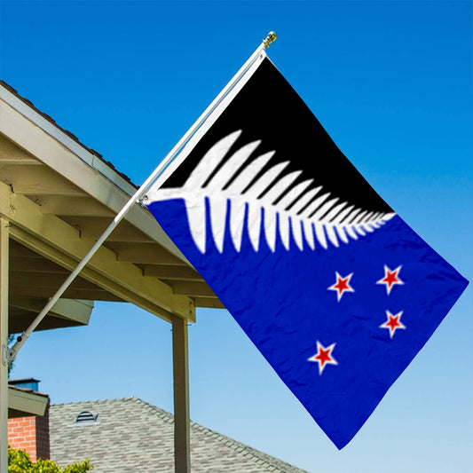 Fyon NZ flag design Silver Fern (Black, White & Blue) Flag Indoor and outdoor banner