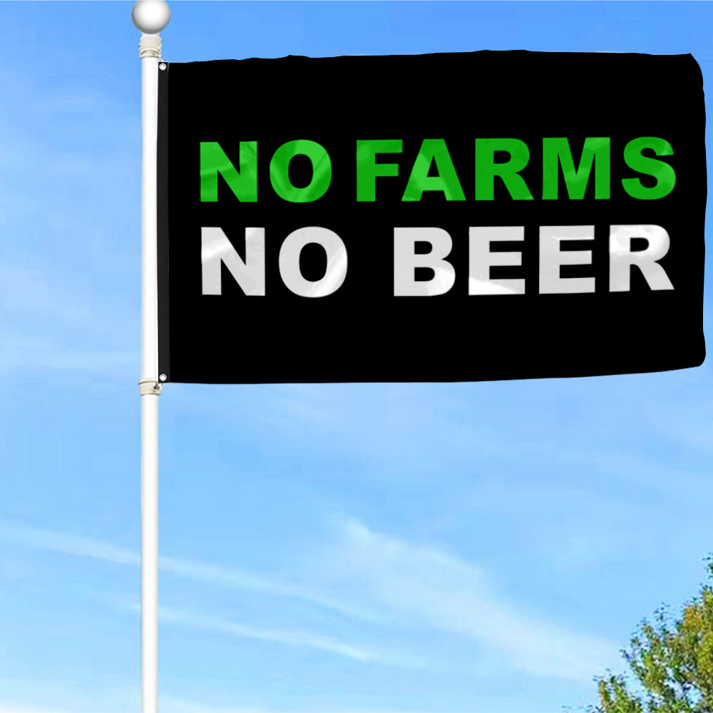 Fyon No Farms No Beer Flag Indoor and Outdoor Banner
