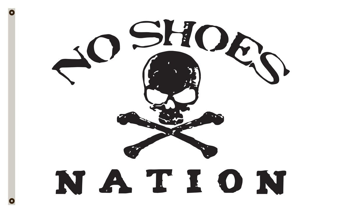No Shoes Nation Flag Banner 3X5 Feet White