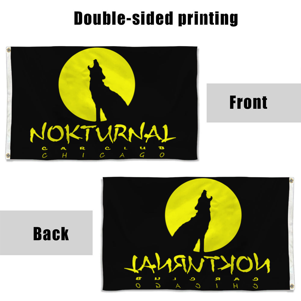 Fyon Nokturnal Chicago Flag Indoor and outdoor banner