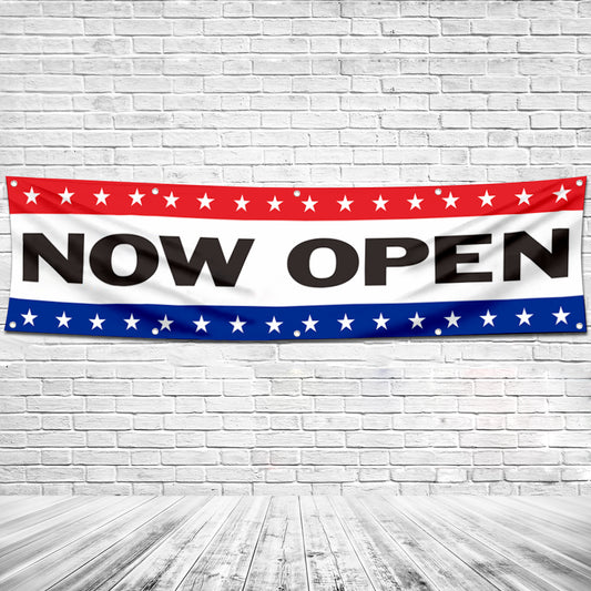 Fyon Now Open Garage Workshop Decor Banner Shop 2x8 Feet