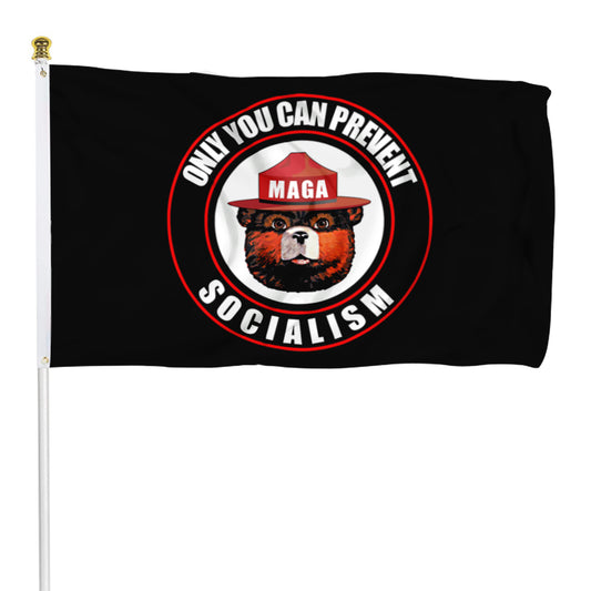 Fyon Only You Can Prevent Socialism Flag Smoky Bear Flag Banner